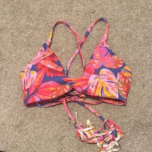 Tropical Print Bikini Top
